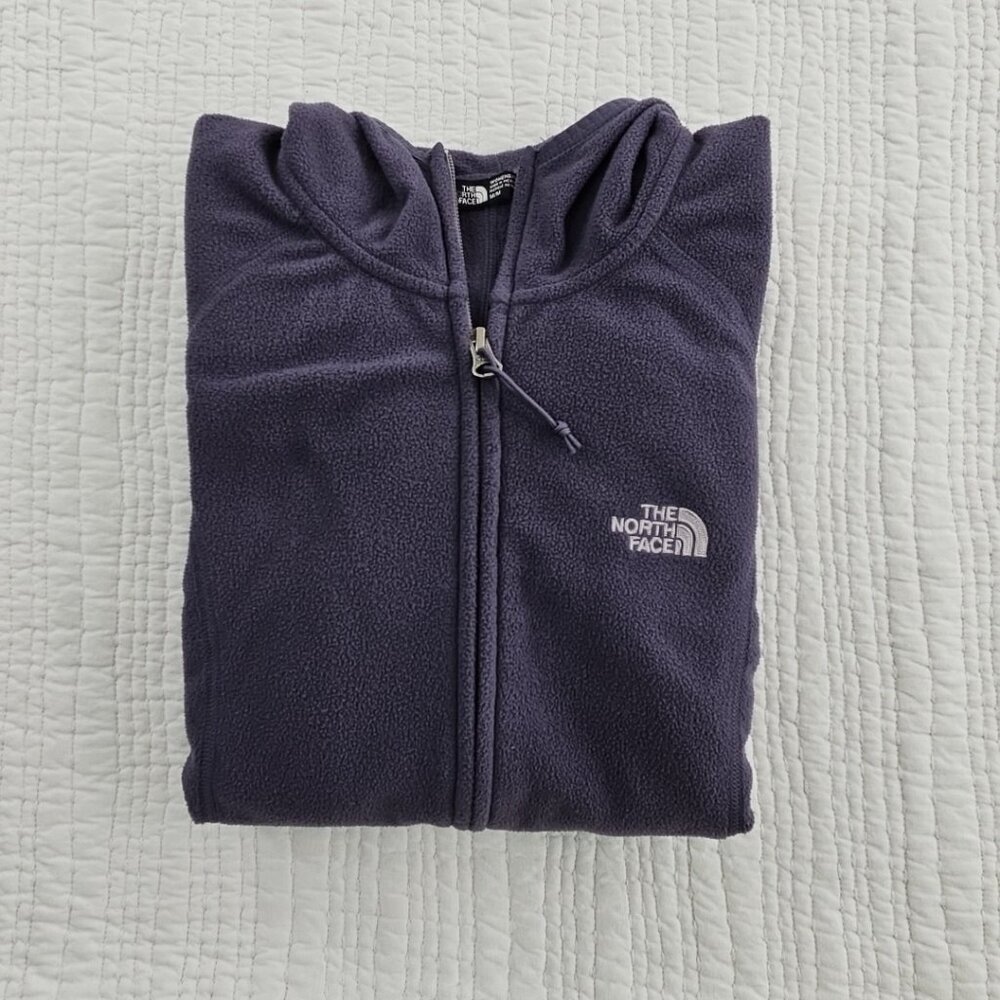 North Face Full Zip Fleece Hoodie Long Sleeve Sweatshirt Women’s M Gray Gorpcore - Picture 13 of 14
